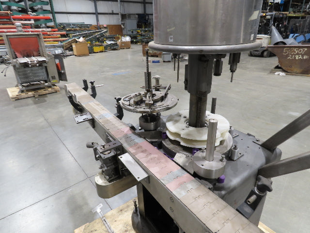 Capem 4-Head Bottle Capping Machine Bottle Conveyor  *For Repair*