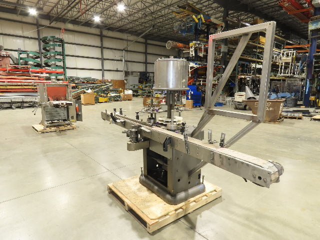 Capem 4-Head Bottle Capping Machine Bottle Conveyor  *For Repair*