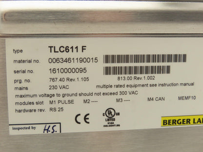 Berger Lahr TLC611 F Servo Drive 230VAC HW Rev RS 25