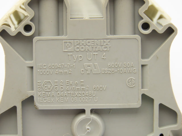 Phoenix Contact UT4 Terminal Block DIN Rail 600V 26-10AWG Lot of 153