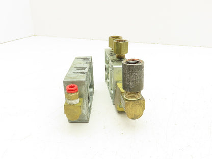 Zimmerman Zim-Air Pneumatic Air Valve Aluminum Manifold 1/4"npt  Lot of 3