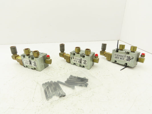 Zimmerman Zim-Air Pneumatic Air Valve Aluminum Manifold 1/4"npt  Lot of 3