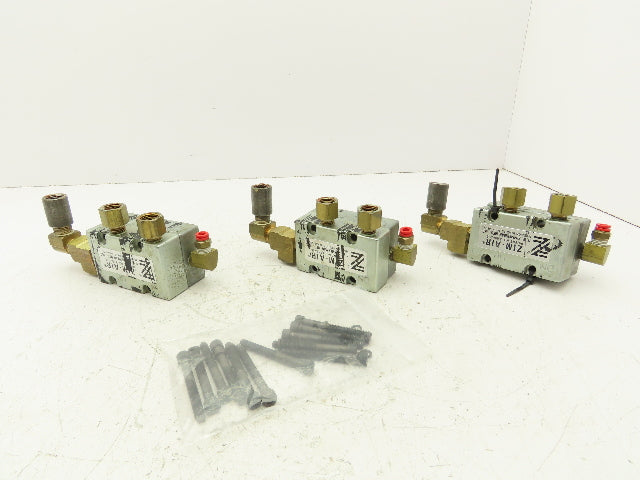 Zimmerman Zim-Air Pneumatic Air Valve Aluminum Manifold 1/4"npt  Lot of 3
