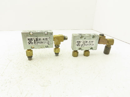 Zimmerman Zim-Air Pneumatic Air Valve Aluminum Manifold 1/4"npt  Lot of 2