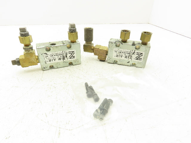 Zimmerman Zim-Air Pneumatic Air Valve Aluminum Manifold 1/4"npt  Lot of 2