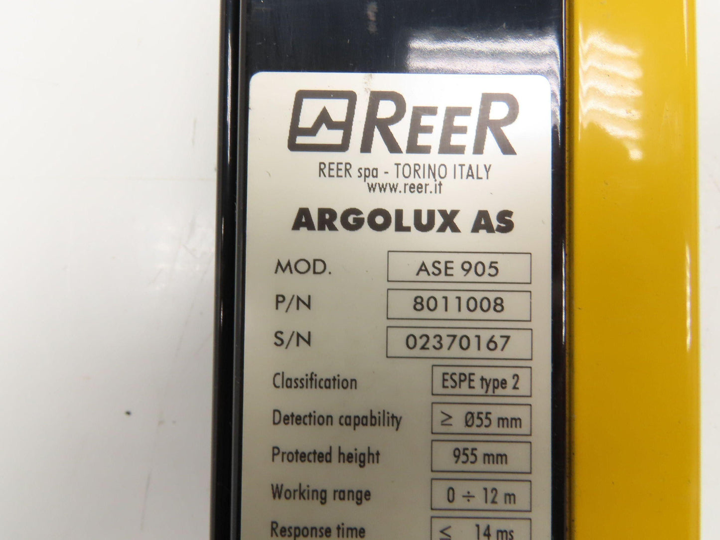ReeR ASR905 ASE905 Safety Light Curtain Emitter & Receiver Set 955mm