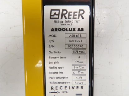 ReeR ASR618 ASE618 Safety Light Curtain Emitter & Receiver Set 172mm