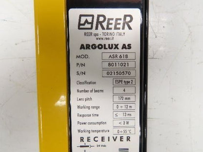 ReeR ASR618 ASE618 Safety Light Curtain Emitter & Receiver Set 172mm