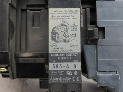 Allen-Bradley 500-AOD930 Motor Starter Contactor 120V Coil 600VAC 18A Lot Of 2