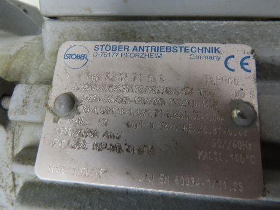 Stober K21R F202AG 71L4 Gearmotor .37kw 480V 38rpm 35.4:1 Hollow Shaft w/Encoder