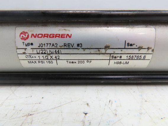 Norgren J0177A2 J-Series Pneumatic Air Cylinder 2.5" Bore 42" Stroke 150 PSI