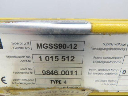 Sick 30-MGS MGSS90-12 Safety Light Curtain Transmitter Sender 900mm