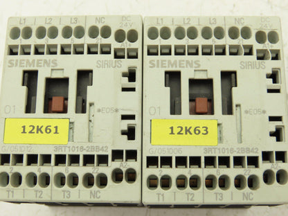 Siemens 3RT1016-2BB42 Contactor 24VDC Coil 9A 400VAC 4kW 3Pole Lot Of 6