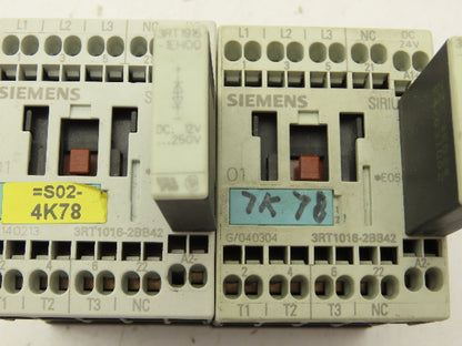 Siemens 3RT1016-2BB42 Contactor 24VDC Coil 9A 400VAC 4kW 3Pole Lot Of 6