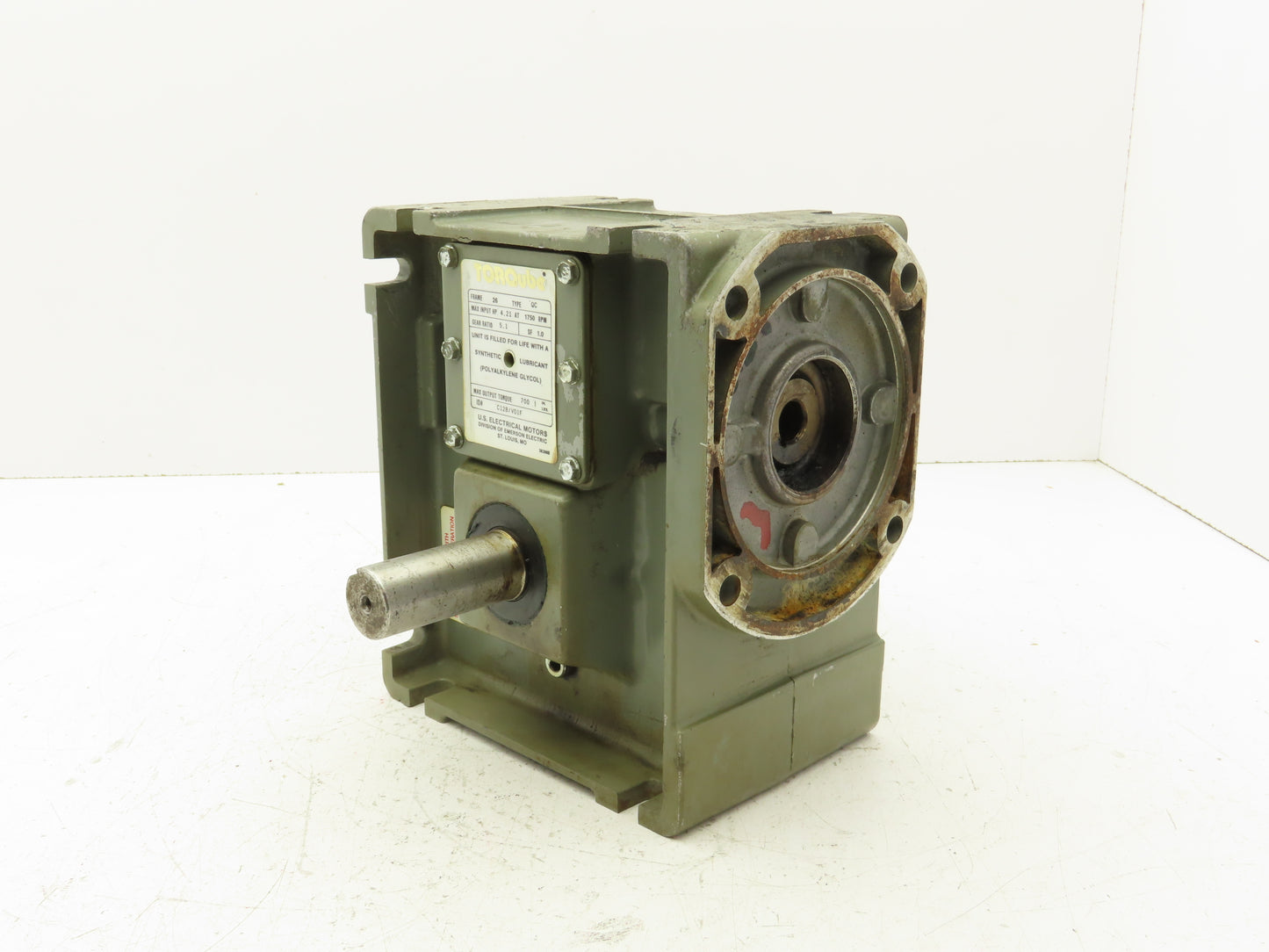 US Motors Torqube QC Gearbox 5:1 Reducer 350 RPM 4.2Hp LH 56C 700 In-Lbs