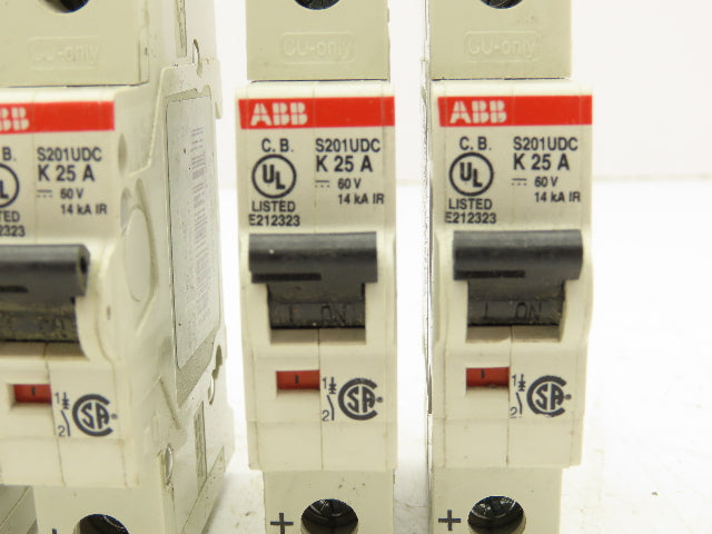 ABB S201UDC-K25A Single Pole Circuit Breaker 25A DIN Mountable Lot of 6