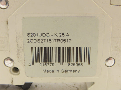 ABB S201UDC-K25A Single Pole Circuit Breaker 25A DIN Mountable Lot of 6