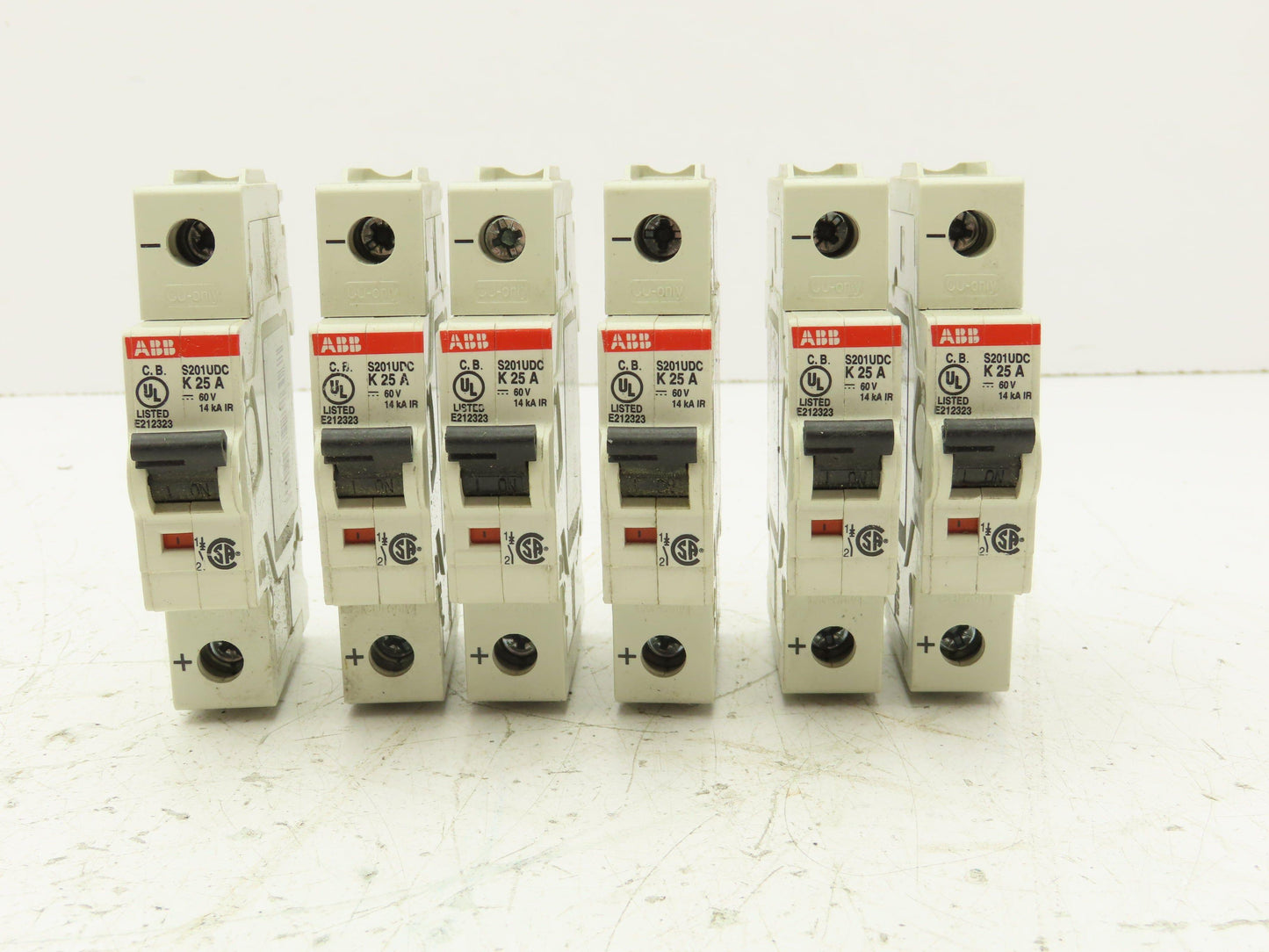 ABB S201UDC-K25A Single Pole Circuit Breaker 25A DIN Mountable Lot of 6