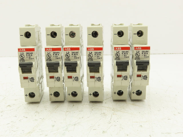 ABB S201UDC-K25A Single Pole Circuit Breaker 25A DIN Mountable Lot of 6