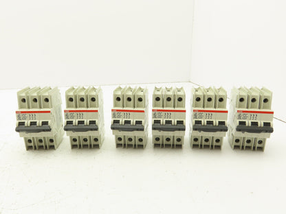ABB S203UP-K1A 3-Pole Circuit Breaker 20A 480VAC 18-4AWG DIN Mountable Lot of 6