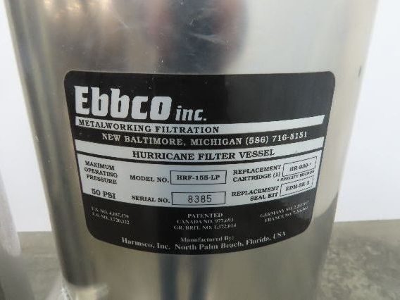 Ebbco HRF-155-LP Stainless Hurricane Filter Vessel 3-Filter Portable System