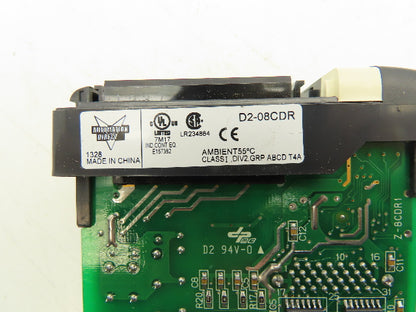 Automation Direct D2-08CDR I/O Module 20-28VDC 8mA Lot of 2 (Missing Doors)