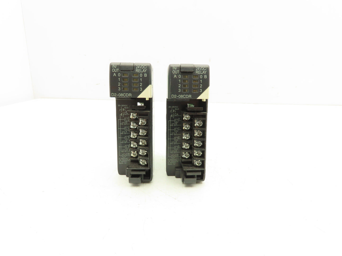 Automation Direct D2-08CDR I/O Module 20-28VDC 8mA Lot of 2 (Missing Doors)