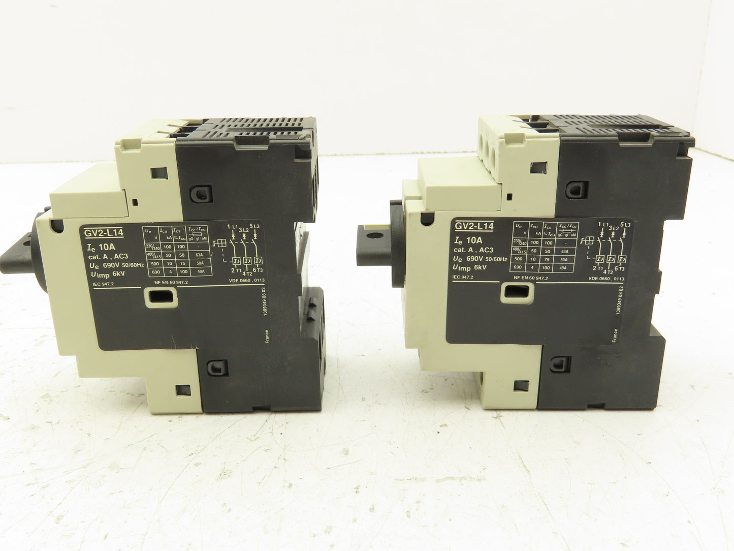 Telemecanique GV2-L14 Manual Motor Starter Circuit Breaker 10A 3 Pole Lot of 2