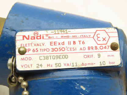 Nadi C38T09E0D 3-Way Brass Solenoid Valve 24V 3/8" NPT Universal