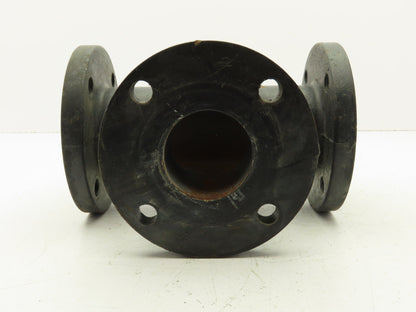 G 125A 3" Flanged Pipe Tee Black Cast Iron Fitting 4-Bolt