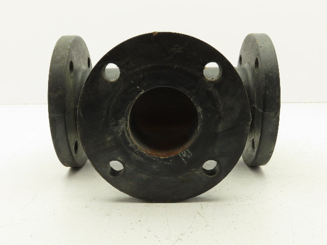 G 125A 3" Flanged Pipe Tee Black Cast Iron Fitting 4-Bolt