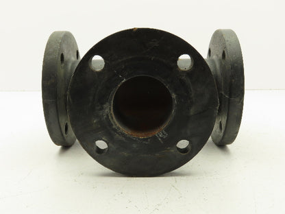 G 125A 3" Flanged Pipe Tee Black Cast Iron Fitting 4-Bolt