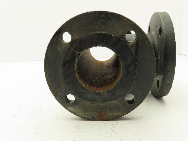 G 125A 3" Flanged Pipe Tee Black Cast Iron Fitting 4-Bolt