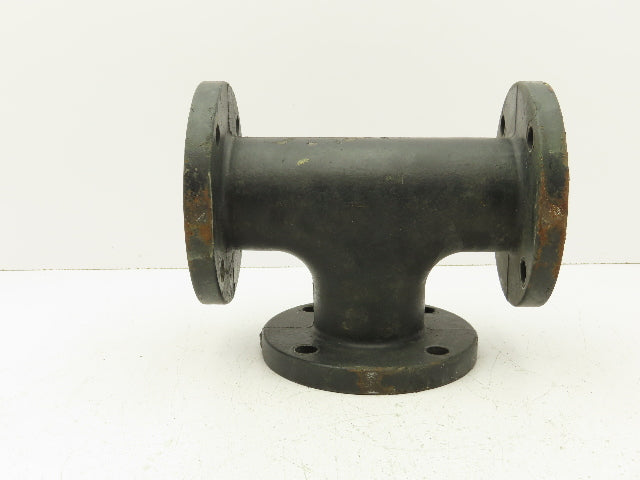 G 125A 3" Flanged Pipe Tee Black Cast Iron Fitting 4-Bolt