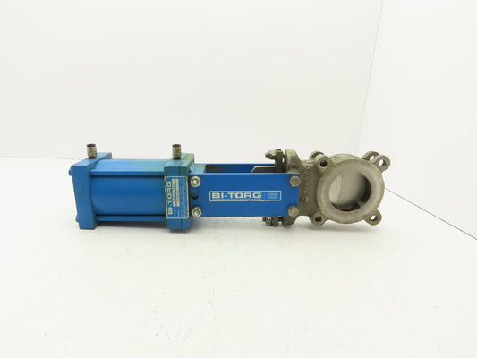Bi-Torq 30-203636M03DAC 3" Knife Gate Valve Pneumatic Actuated 4-Bolt Stainless