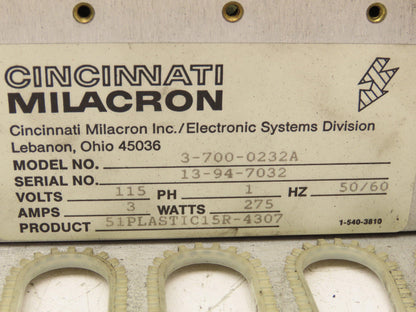 Cincinnati Milacron Chassis Case PSU Backplane 10-slot