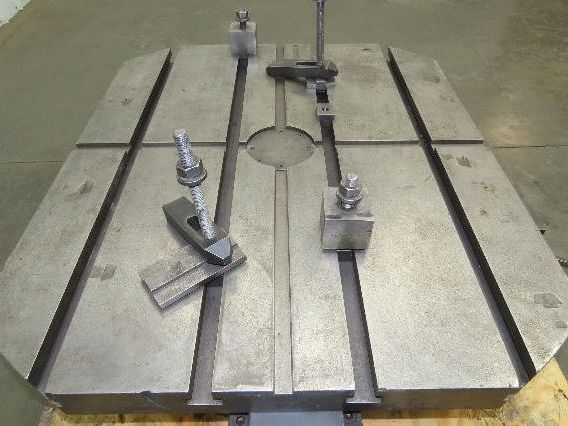 Cincinnati Gilbert Manual Rotary T-Slot Table with Air Lift 36"x 42"