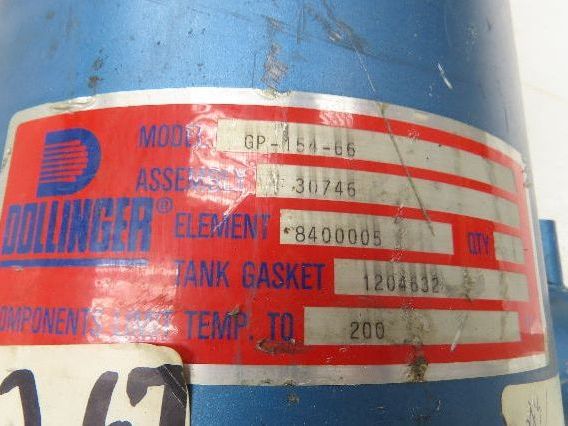 Dollinger GP-154-66 Pipeline Filter Air Gas Vacuum Steel Housing 2" NPT 27"H