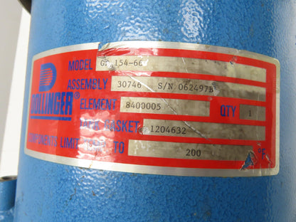 Dollinger GP-154-66 Pipeline Filter Air Gas Vacuum Steel Housing 2" NPT 27"H