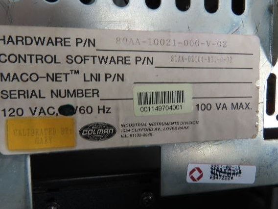 Van Dorn CRT Pathfinder Operator Control Data-Panel Monitor Flat Screen