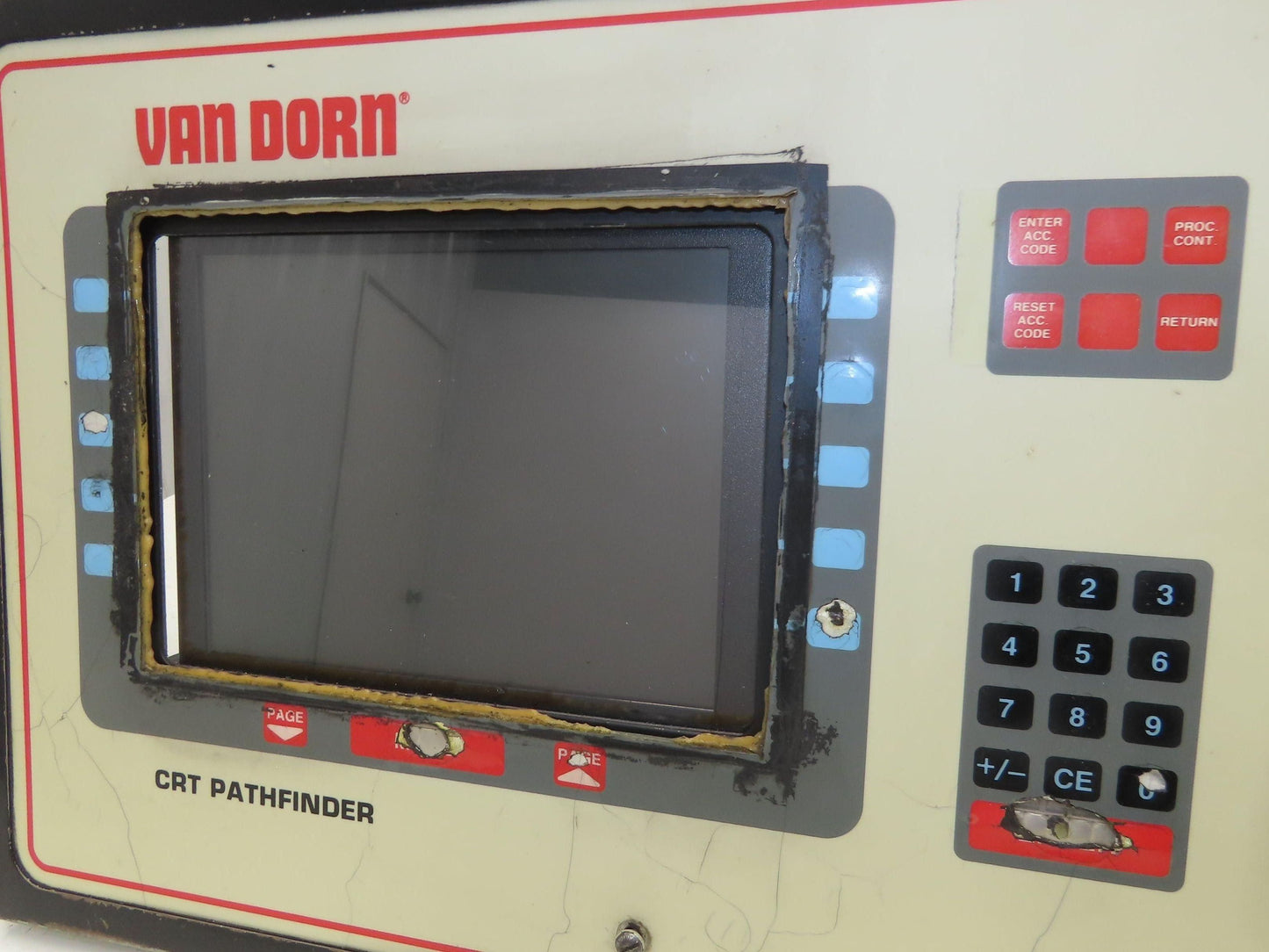 Van Dorn CRT Pathfinder Operator Control Data-Panel Monitor Flat Screen