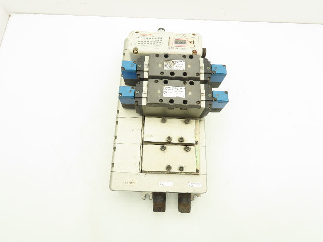 SMC VV825-04S-SUQW0 5-Station Pneumatic Manifold 4/2 Solenoid Valves 24V 1/2"npt