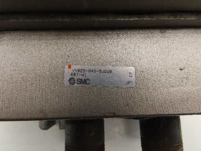 SMC VV825-04S-SUQW0 5-Station Pneumatic Manifold 4/2 Solenoid Valves 24V 1/2"npt