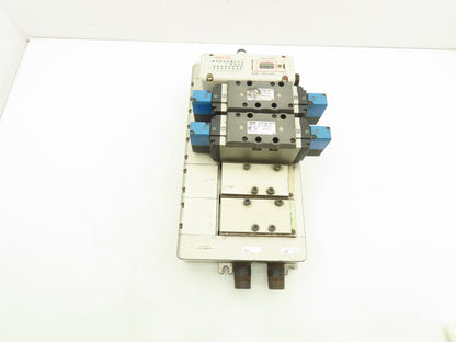 SMC VV825-04S-SUQW0 5-Station Pneumatic Manifold 4/2 Solenoid Valves 24V 1/2"npt