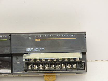 Omron DRT2-OD16 XWT-ID16 Remote Terminal PLC Input Output Module Set