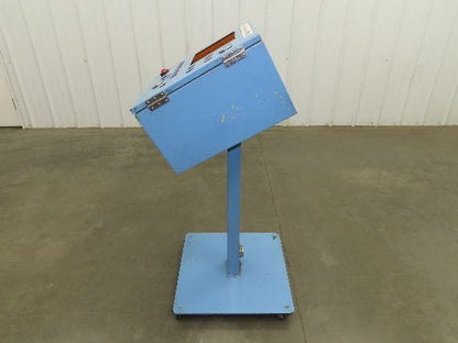 Sloped Top Pedestal Electrical Enclosure 420x420x240mm HMI 30° Caster Wheels