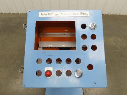 Sloped Top Pedestal Electrical Enclosure 420x420x240mm HMI 30° Caster Wheels