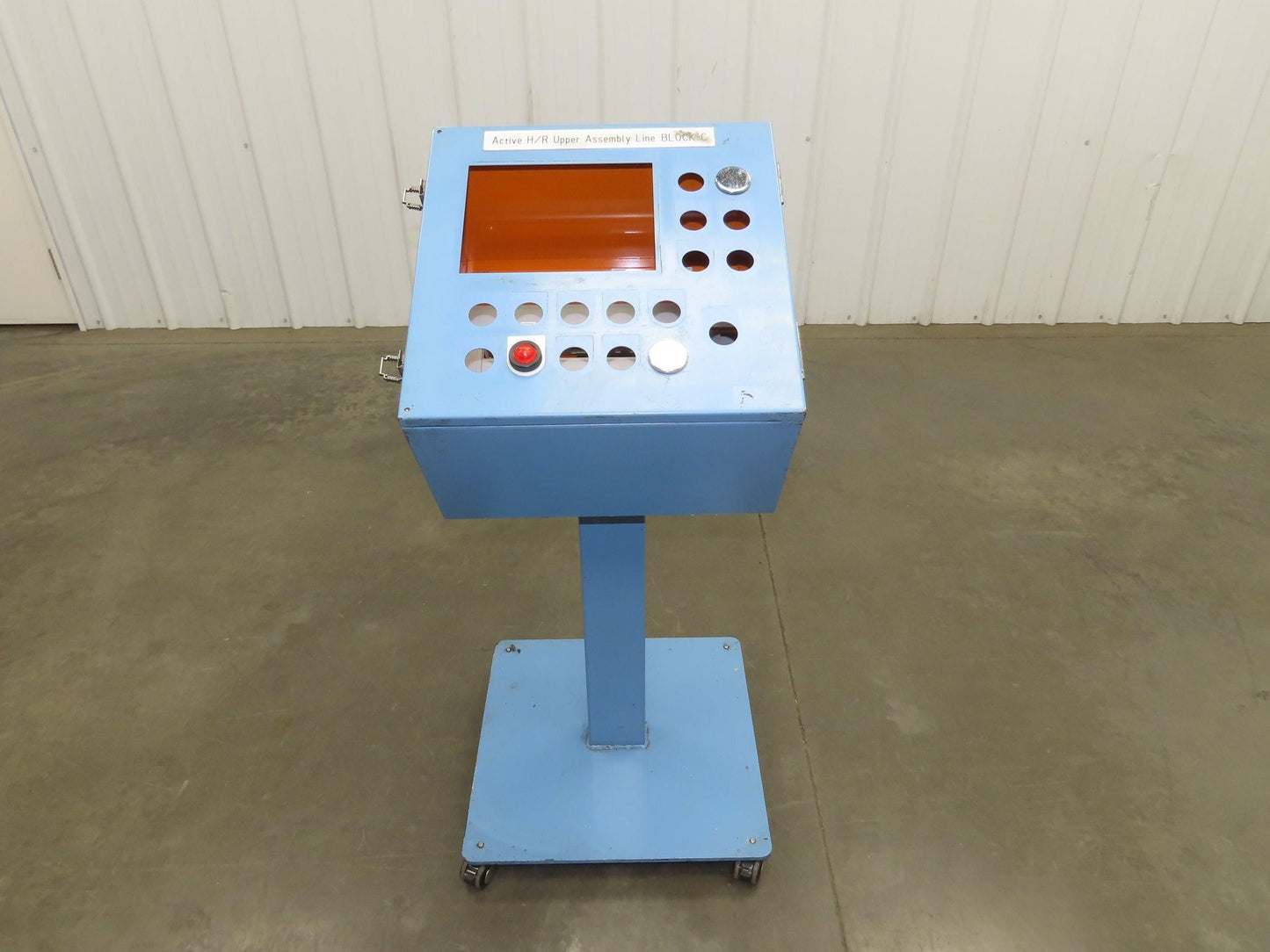 Sloped Top Pedestal Electrical Enclosure 420x420x240mm HMI 30° Caster Wheels