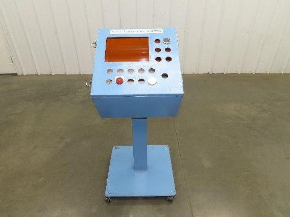 Sloped Top Pedestal Electrical Enclosure 420x420x240mm HMI 30° Caster Wheels