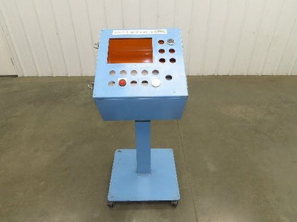 Sloped Top Pedestal Electrical Enclosure 420x420x240mm HMI 30° Caster Wheels